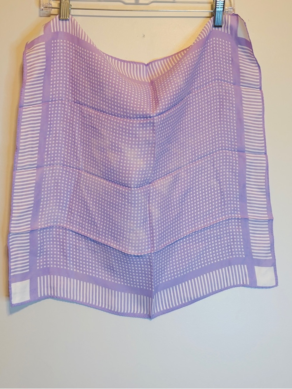 Lavender Geometric Print Silk Scarf